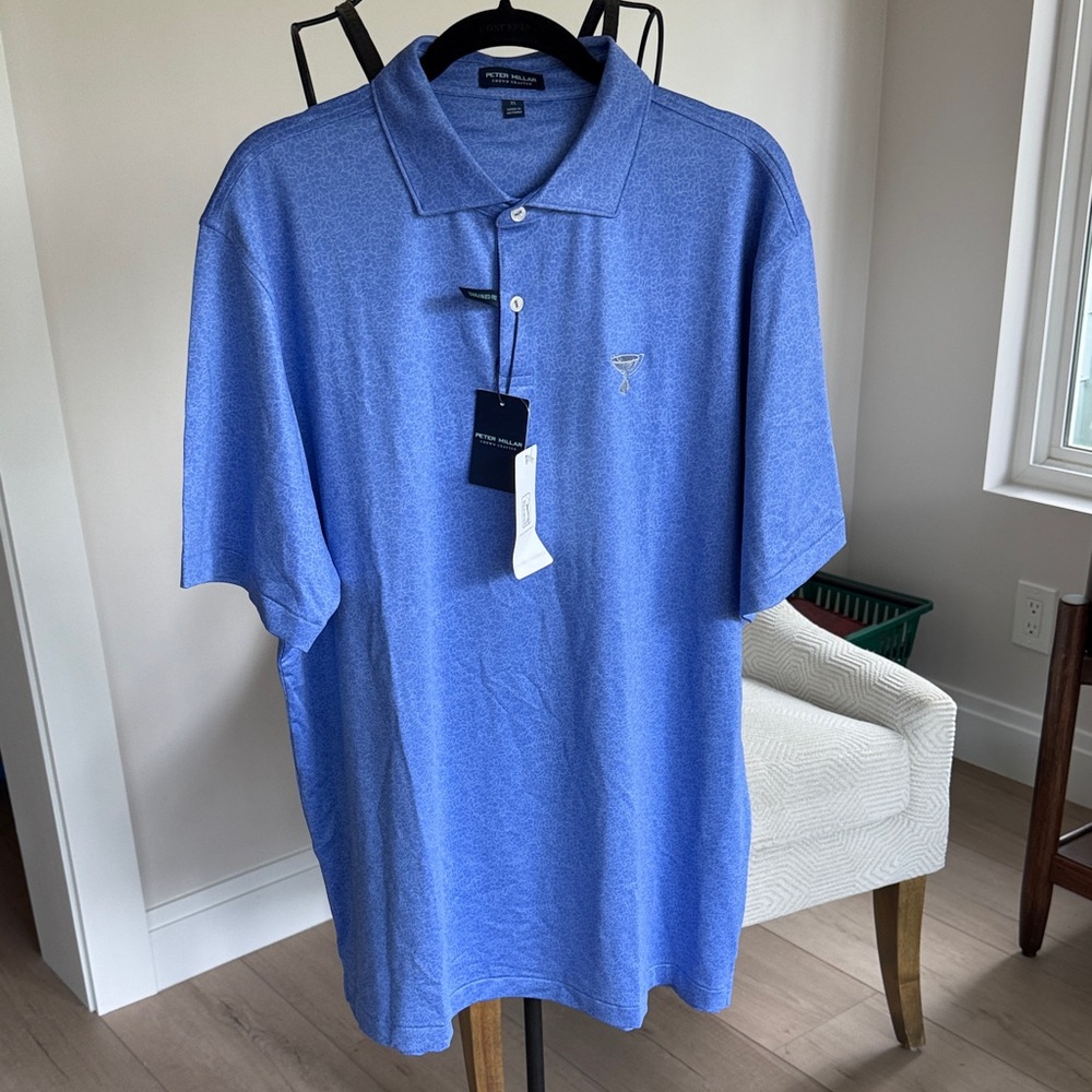 Peter Millar Polo Shirt Men's XL Navy Blue President's Cup NEW
